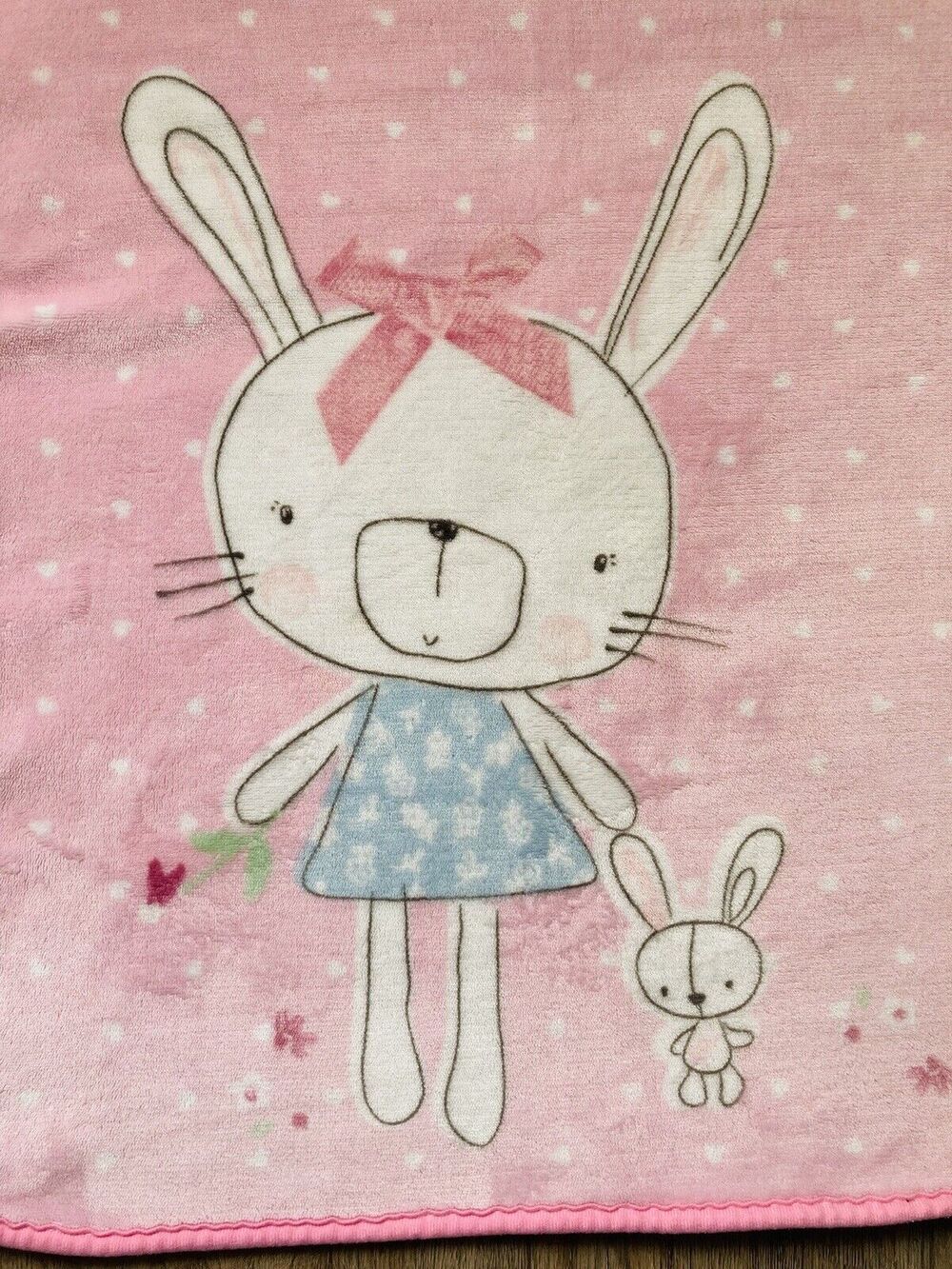 Little Wonders Baby Kids Blanket Bunny Rabbit Sherpa Pink Girl Soft Security